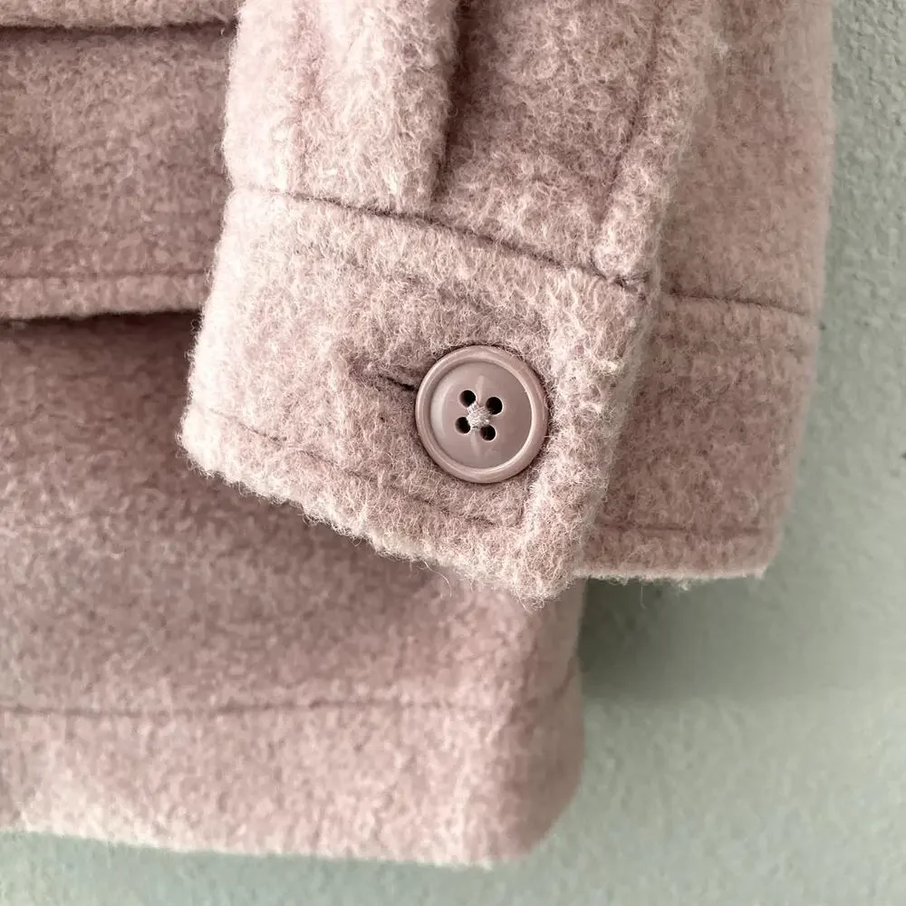 Gap Boucle Jacket - Button Front Collar - Antique Pink - Small